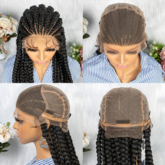Full Lace Braided Wigs for Women Jumbo Box Braids Lace Front Wig with Baby Hair