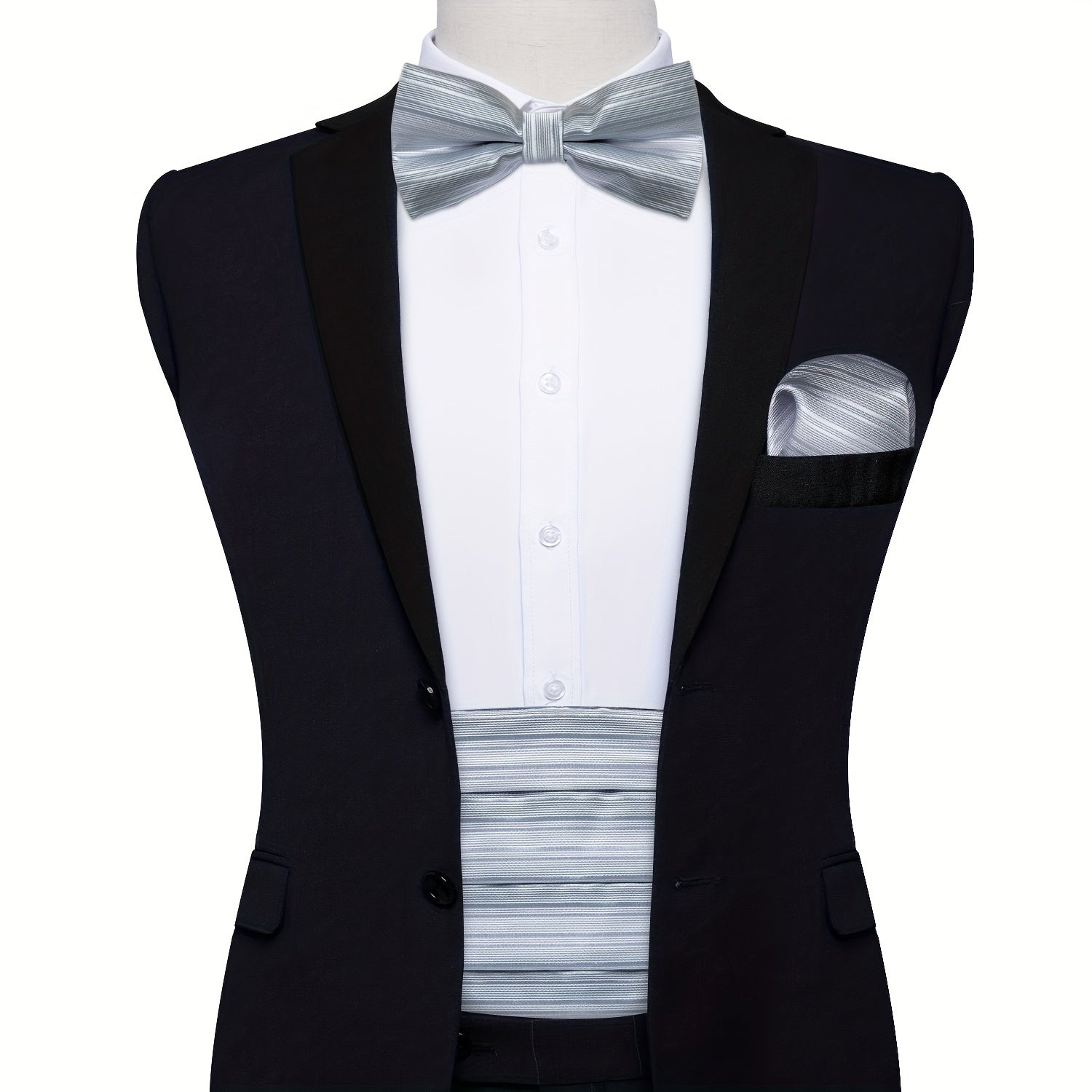 Men's Pre Tied Bow Tie Solid Set