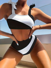 High Strech Block Bikini Bottoms for Women