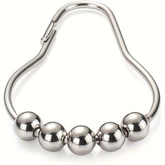 12pcs Stainless Steel Shower Curtain Hook Roller Ball for Bathroom Rod