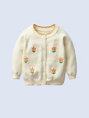 Baby Girls Sweater Coat Long Sleeve Casual Cardigan For Outing