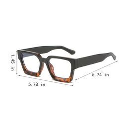 Square Retro Clear Lens Glasses Thick Frame UV Protection Eyeglasses