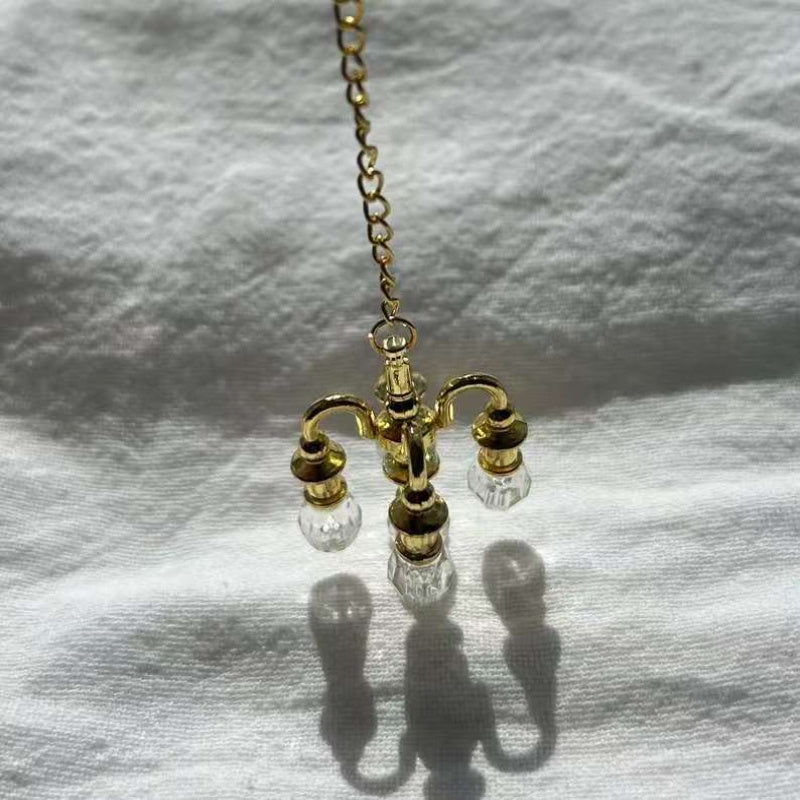 Mini Dollhouse Chandelier Model for DIY Kitchen & Living Room Decor