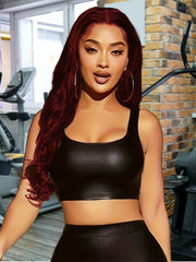 Faux Leather Sports Tank Top Women's Activewear
