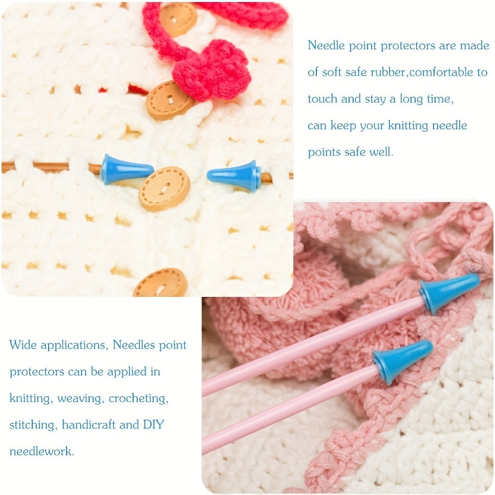 32pcs Knitting Needle Point Protectors 2 Sizes Stoppers for Craft Quilting DIY