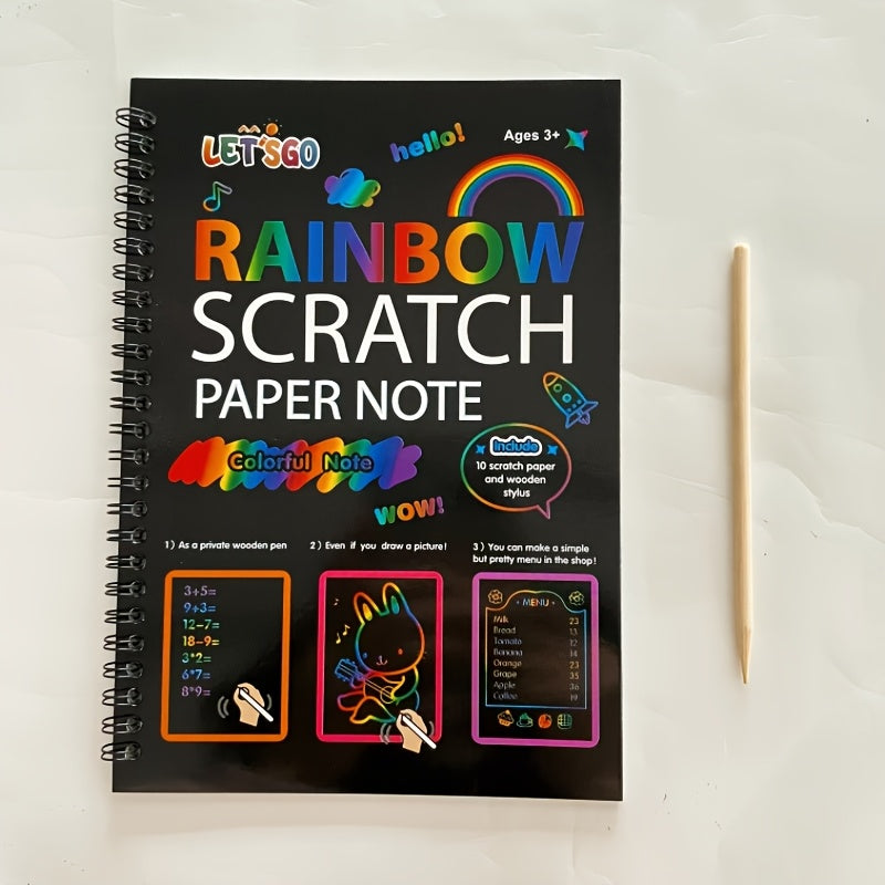 Rainbow Scratch Off Notebooks Arts & Crafts Kit for Kids
