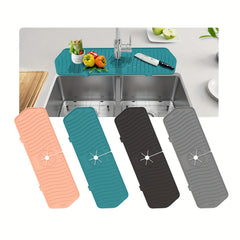 Silicone Kitchen Faucet Splash Guard and Drying Mat