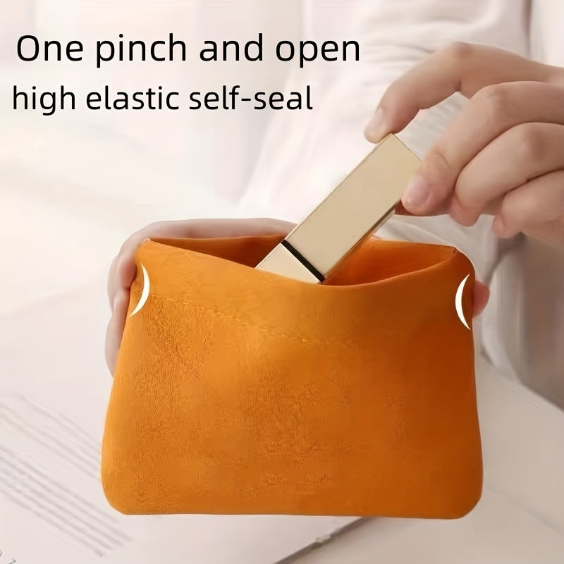 Portable Squeeze Top Cosmetic Bag Waterproof Makeup Pouch