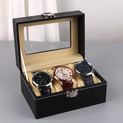 3 Slots Watch Collector With PU Leather