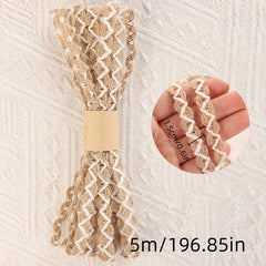 1pc DIY Decorative Hemp Rope Half Circular Crossed Lace Hemp Rope