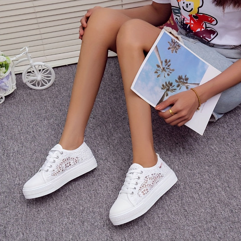 Women's Mesh Sneakers Casual Lace Up Outdoor Shoes Lightweight Walking Shoes