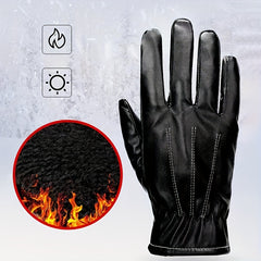 Warm Touch Screen Gloves PU Leather Cycling Coldproof Gloves