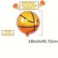 8pcs Basketball Style Balloons Party Supplies Room Decor