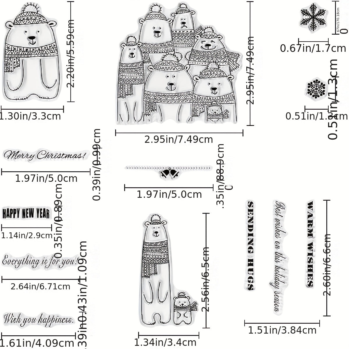 Snowflake Silicone Stamps for Card Making and Album Decorations