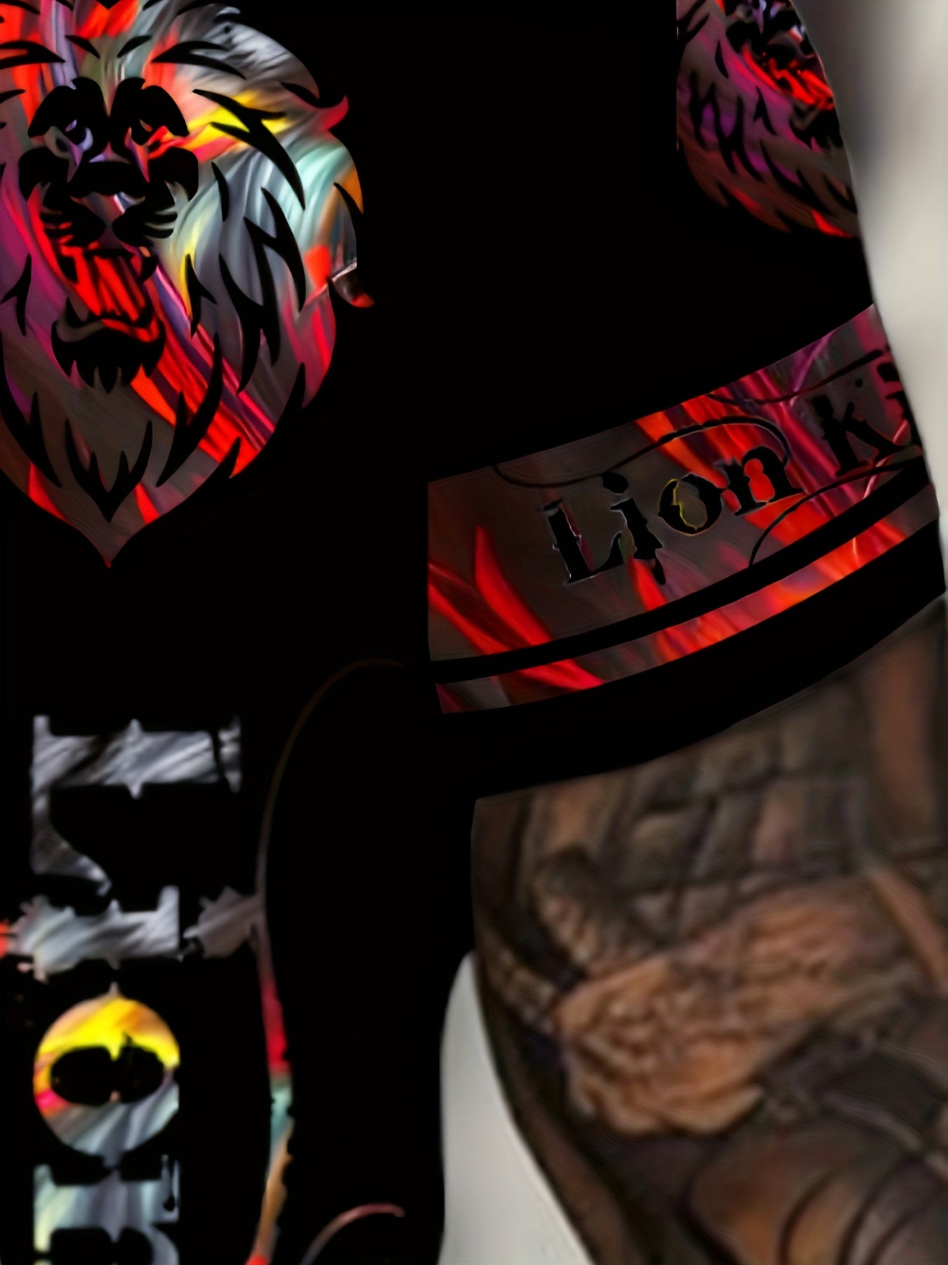 Lion 3D Print Men's Graphic T-Shirt Comfy Tees Short Sleeve Tops