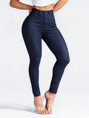 High Rise Skinny Jeans Dark Denim Women's Clothing