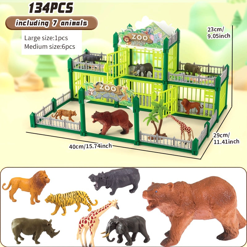 Wild Animal Toy Set for Boys - Pandas, Lions, Tigers, Elephants