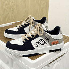 Men's Block Lace-up Skate Shoes Outdoor Casual Sneakers