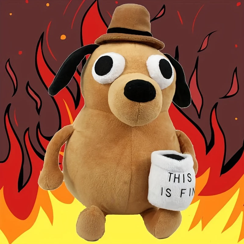 Angry Coffee Dog Plush Toy Soft PP Yellow Ideal Gift for Christmas