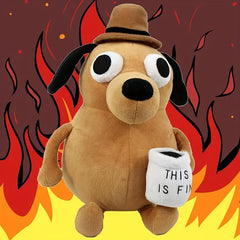 Angry Coffee Dog Plush Toy Soft PP Yellow Ideal Gift for Christmas