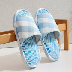 Checkered Open Toe House Slippers Anti-Skid Slip-ons for Men