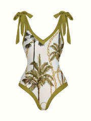 Chain & Coconut Tree Print Tankini Set