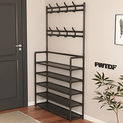 4 5 Layer Carbon Steel Coat Rack Shoe Shelf Self Assembly