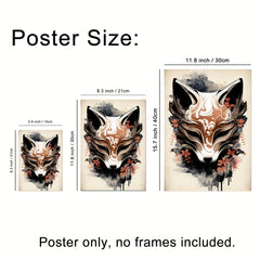 Abstract Fox & Flower Wall Stickers for Kids Room Nursery Home