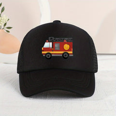 Casual Fire Truck Mesh Stitching Cap Sun Protection