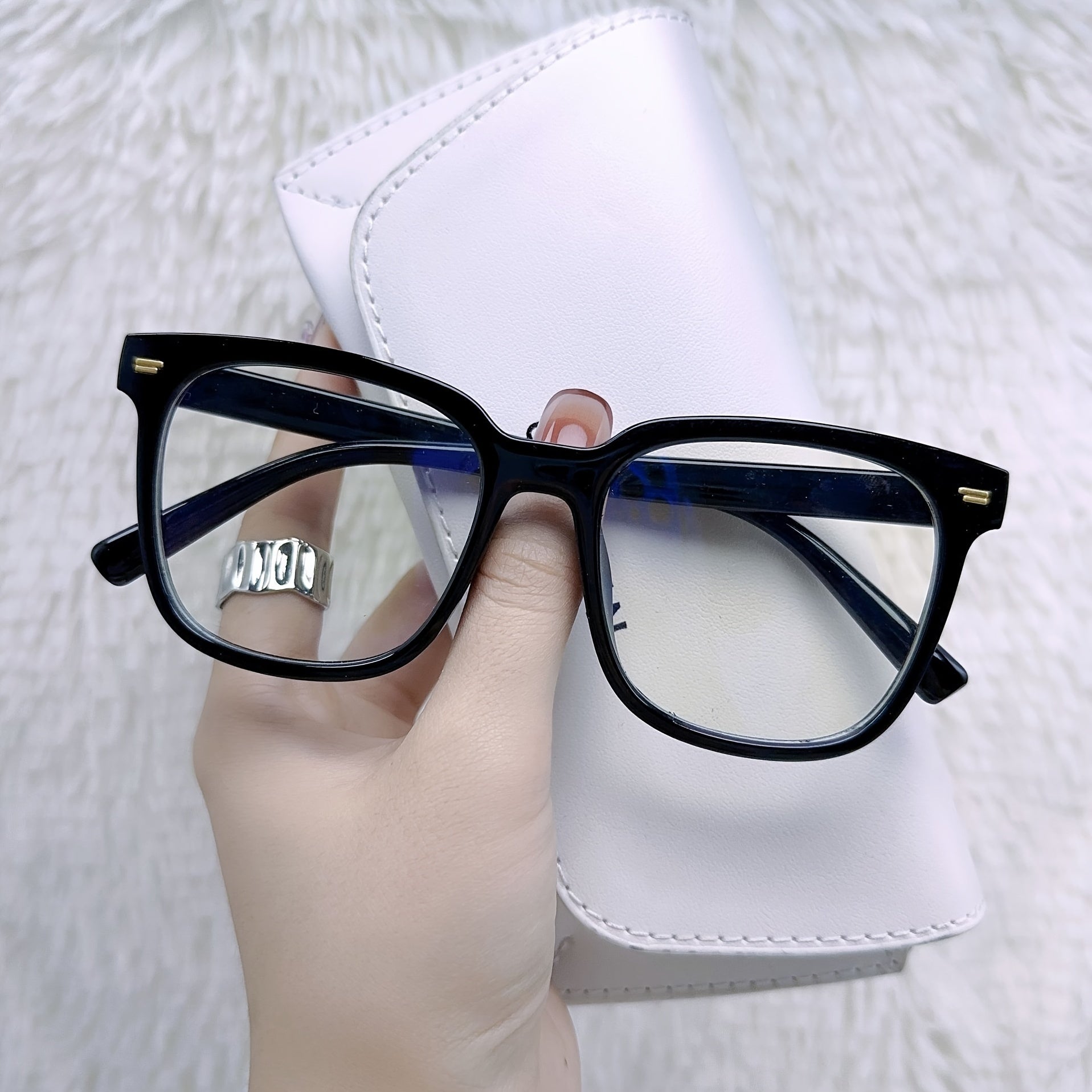 Vintage Square Frame Clear Lens Glasses for Women Men