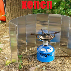 XENCN Camping Stove Windshield Ultralight Foldable Aluminum Alloy 10 Pieces