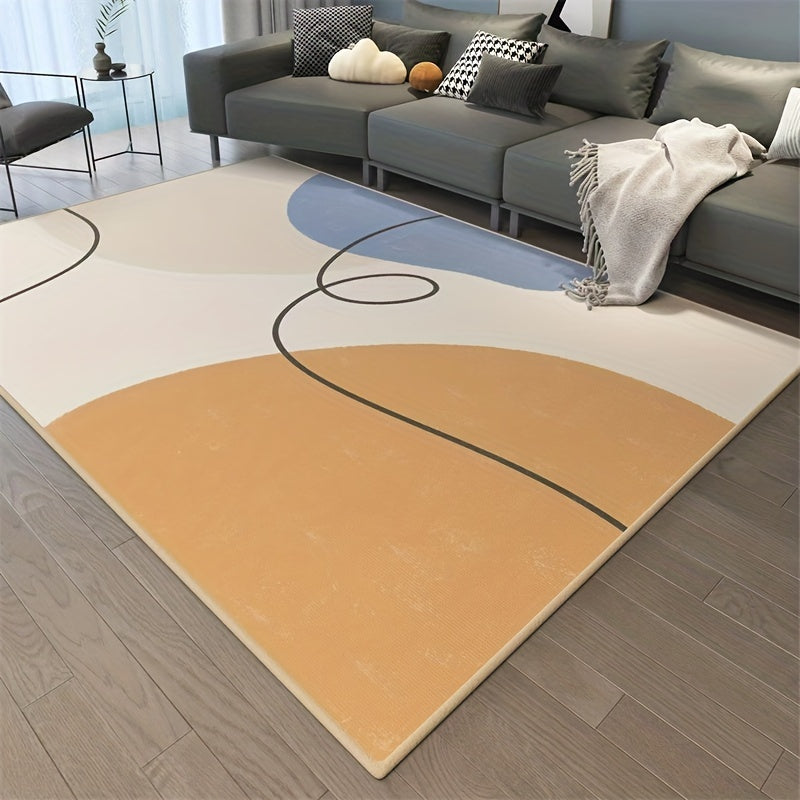Modern Striped Water Waved Carpet Machine Washable for Door Mat Bedrooms