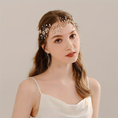 Rhinestone Crystal Pearl Headband Bridal Hair Accessory