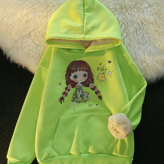 Girls Fleece Winter Hoodie Graphic Pullover Sweatshirt Top