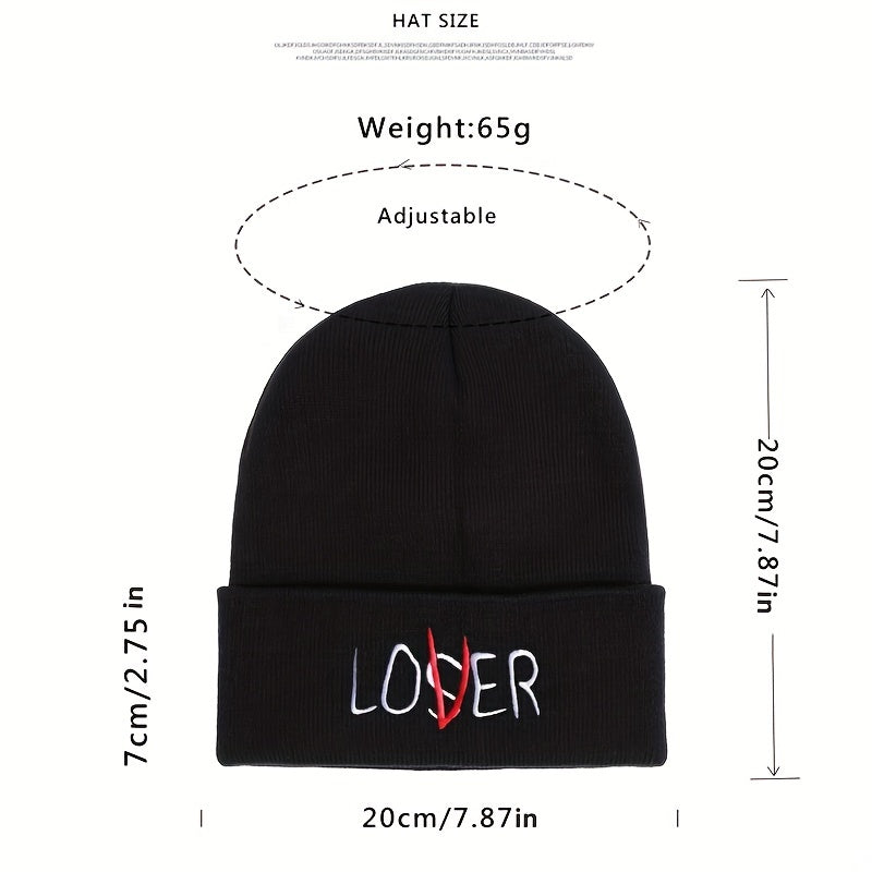 Unisex Couple Knit Hat LOSER Embroidery Skull Cap Warm Ski Hats