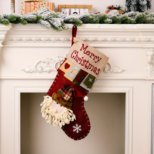 3D Old Man Christmas Stocking Hanging Ornament