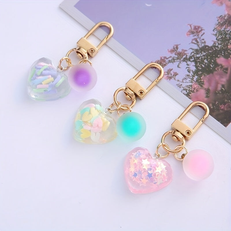 Heart Shape Alloy Keychain for Girls Y2K Car Key Chain