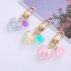 Heart Shape Alloy Keychain for Girls Y2K Car Key Chain