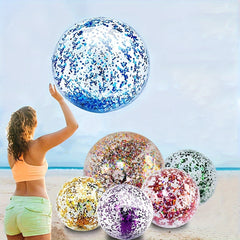 Glitter PVC Inflatable Beach Ball - Two Sizes