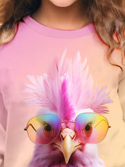Girls Chicken Graphic Sweatshirt for Sports Spring Gift