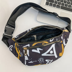 Graffiti Waist Bag for Outdoor Sports Universal Printing Messenger Bag