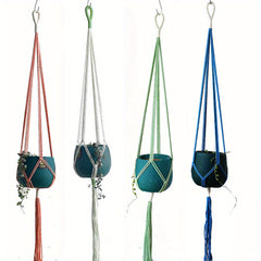 4pcs Macrame Pot Hanger Set Indoor Ceiling Plant Hanger