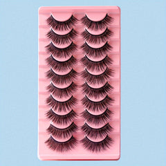 10 Pairs Mink Lashes Fluffy Soft Wispy Natural Cross Eyelash Extension