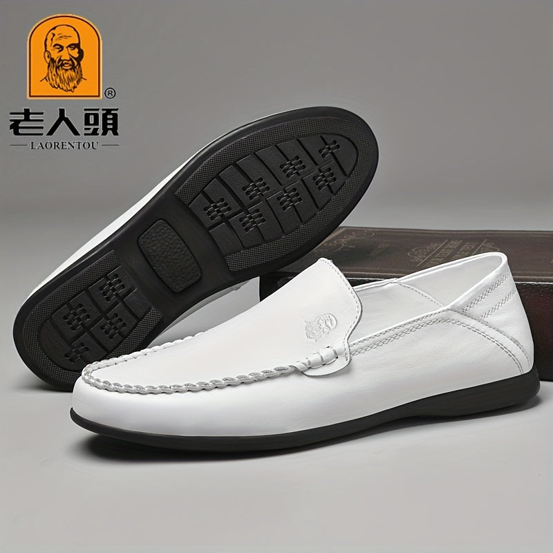 LAORENTOU Men's Leather Slip On Shoes Lightweight Casual Shoes