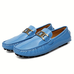 Men's Glossy Moccasin Loafer Shoes Non Slip Driving Shoes