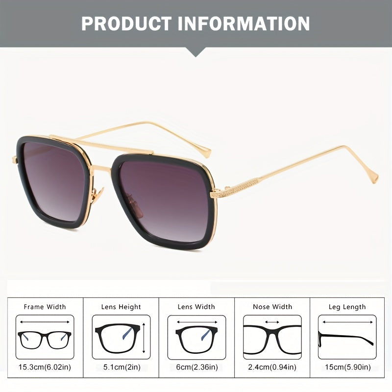 Retro Metal Frame Men's Sunglasses UV Protection AC Lenses