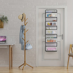 5 Tier Door Hanging Organizer with Clear Window & Steel Hook Hanger