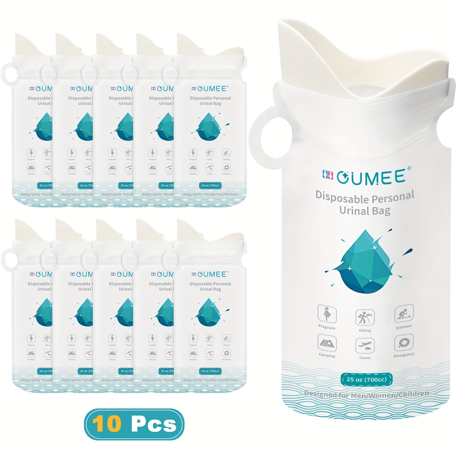 24pcs Emergency Disposable Urinal Bags Camping Portable Toilet Bag