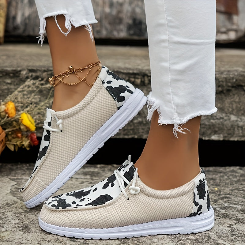 Women's Dairy Cow Pattern Outdoor Shoes Casual Comfortable Walking Shoes