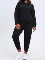 Solid Hoodie & Joggers 2 Piece Set
